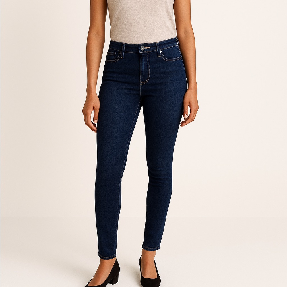 Madewell 9” Mid-Rise Skinny Jeans Size 27 Dark Wash Stretch Denim